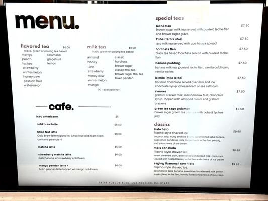Menu photo 8 Craft Tea House Panorama, CA