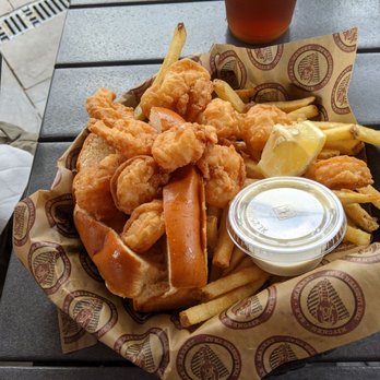 The Lobster Trap - Shrimp roll (why is it deep fried?!?) - Seafood Near Me - Bourne, Massachusetts The Lobster Trap - Shrimp roll (why is it deep fried?!?) - Seafood Near Me - Bourne, Massachusetts