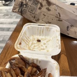 Nasty fries and even worst, the nasty black grease they were fried in!! Nasty fries and even worst, the nasty black grease they were fried in!!