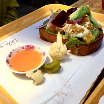 Little Pecks - Open faced beet sandwich with avocado spread - Coffee & Tea Near Me - Troy, New York