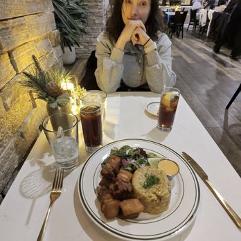 Cafe Nitido - Chicharron Mofongo. Misses waiting for her salmon. - Dominican Near Me - Audubon, New Jersey
