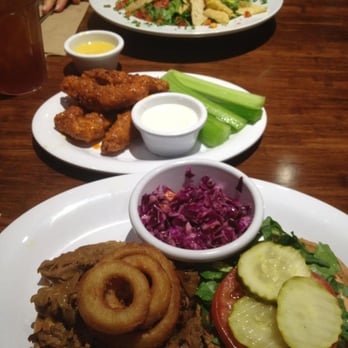 Veggie Grill by Next Level - All American Burger, Wings, and my friends salad. - Vegan Near Me - Long Beach, California Veggie Grill by Next Level - All American Burger, Wings, and my friends salad. - Vegan Near Me - Long Beach, California