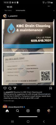 KBC Drain Cleaning and Maintenance Logo