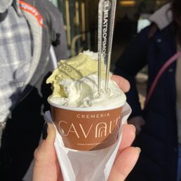 Pistachio and cream gelato flavors Pistachio and cream gelato flavors