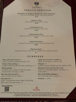 Menu photo 3 The Victoria Paddington, XGL Menu photo 3 The Victoria Paddington, XGL