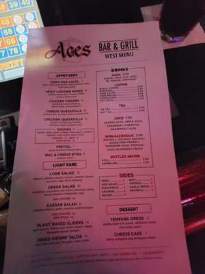 Menu photo 2 Aces Bar & Grill Las Vegas, NV Menu photo 2 Aces Bar & Grill Las Vegas, NV