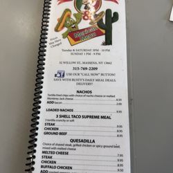 Menu picture taken 8/14/2026 at their counter