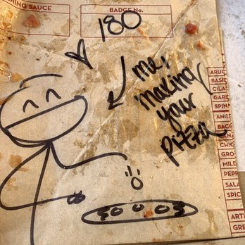 MOD Pizza - Artwork revealed itself as I ate my pizza! - Fast Food Near Me - Chico, California