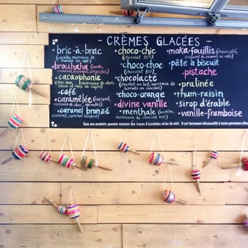 Bilboquet - a menu on a wooden wall - Desserts Near Me - Montreal, Quebec