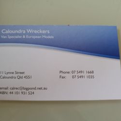 Caloundra Wreckers - Business Card.
