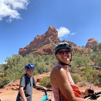 Thunder Mountain Bikes - Happy family at the top of Adobe Jack! - Bike Rentals Near Me - Sedona, Arizona Thunder Mountain Bikes - Happy family at the top of Adobe Jack! - Bike Rentals Near Me - Sedona, Arizona