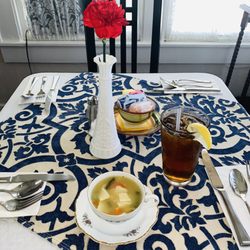 The Tea Room - Started off with the soup of the day and a raspberry tea