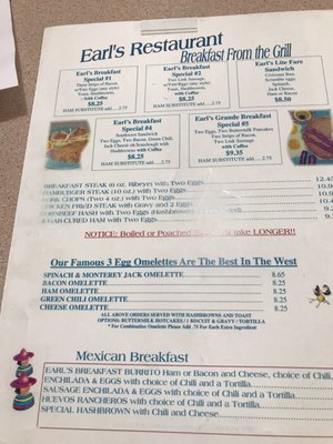 Menu photo 8 Earl's Family Restaurant Gallup, NM