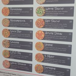 Pizza Tascio - Belton - Menu