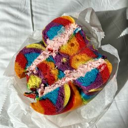 Rainbow Bagel with Strawberry Cream Cheese Rainbow Bagel with Strawberry Cream Cheese