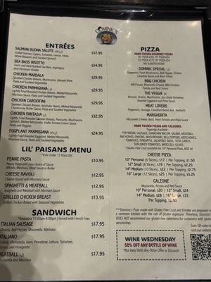 Menu photo 5 Dominic's Italian Restaurant Oceanside, CA