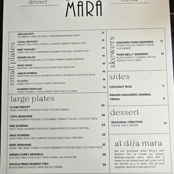 Dija Mara - Menu - Indonesian Near Me - Oceanside, California