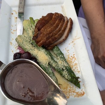 Ma Maison - Duck magret with cherry sauce - French Near Me - Boston, Massachusetts Ma Maison - Duck magret with cherry sauce - French Near Me - Boston, Massachusetts