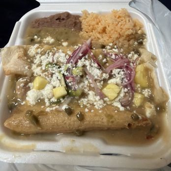 Sabor Express Mexican Grill - 1 Green Pork Tamal, beans & Rice and a smothered burrito. - Mexican Near Me - Denver, Colorado