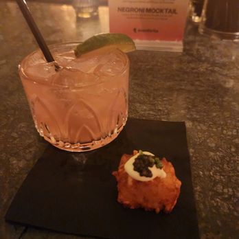Powder Room - Watermelon margarita and croquette potato - Cocktail Bars Near Me - Austin, Texas Powder Room - Watermelon margarita and croquette potato - Cocktail Bars Near Me - Austin, Texas