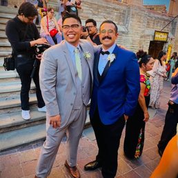 Both suits are from clints