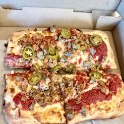 Anthony's Pizza and Pasta - Tasty thick crust pizza with sausage, meatball and jalapeños.
