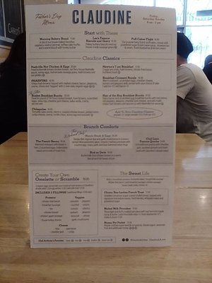 Menu photo 1 Claudine Kitchen & Bakeshop Encino, CA