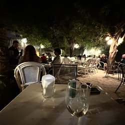 Tanino's - Beautiful patio; lovely in the evening all lit up.  Live music while we were there.