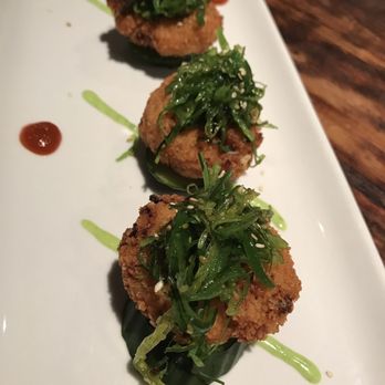 Tokyo Crab Cakes with Seaweed Salad topping. Yum. , Yelp