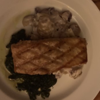 Osage Restaurant - Salmon with wilted spinach and potatoes! Yum - Seafood Near Me - Ridgedale, Missouri Osage Restaurant - Salmon with wilted spinach and potatoes! Yum - Seafood Near Me - Ridgedale, Missouri