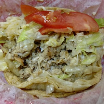 La Pasadita - Pollo-chicken taco added lettuce, tomato, sour cream - Mexican Near Me - Chicago, Illinois