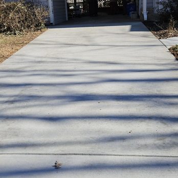 Sam The Concrete Man MoCo - New bright, white driveway! The driveway and front walk make the whole house look brighter! - Masonry/Concrete Near Me - Bethesda, Maryland