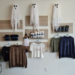 Merch and Halloween decorations