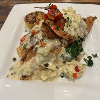 Anaya's Seafood Scratch Kitchen - Ruby Red Trout with spinach on bed of rice with lemon caper sauce - Seafood Near Me - Dallas, Texas Anaya's Seafood Scratch Kitchen - Ruby Red Trout with spinach on bed of rice with lemon caper sauce - Seafood Near Me - Dallas, Texas