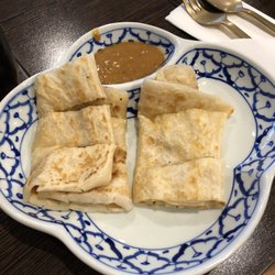 Thai Coconut Restaurant - Roti bread with a satay dipping sauce
