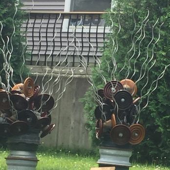 Paula's Weaving Workshop - Yard sculptures out front - Spiritual Shop Near Me - Bennington, Vermont