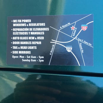 De La Nada Auto Glass - Back of business card - Auto Glass Services Near Me - Los Angeles, California