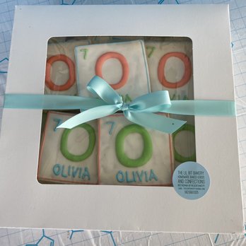 The Lil Bit Bakery - Delicious sugar cookies in their delivery box with a pretty hand tied bow. - Desserts Near Me