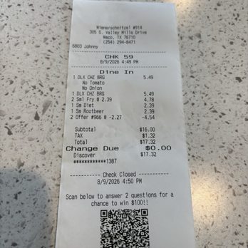 Wienerschnitzel - Decent deal for fast food had a coupon. First time going. - Fast Food Near Me - Waco, Texas