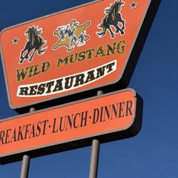 Wild Mustang Restaurant - Sign outside