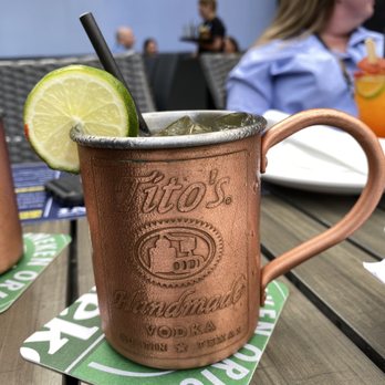 Moani Waikiki - Cool copper Tito's mug for my Mule - Seafood Near Me - Honolulu, Hawaii