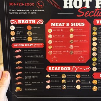 Jpot Korean BBQ and HOT POT - Hot pot menu. My favorite broth is the healthy Herb! Tonkatsu is my 2nd favorite. Tom yum is a good choice if you like really spicy food. - Korean Near Me - Corpus Christi, Texas