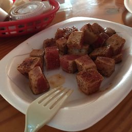 Blackened tuna bites, not too spicy. Blackened tuna bites, not too spicy.