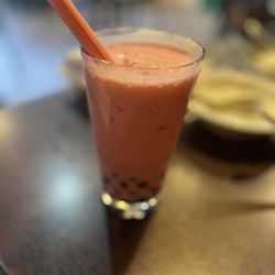 Thai Kitchen - Watermelon bubble tea takes the edge off the spiciness of the food