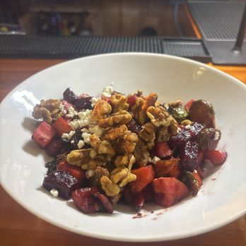 Highland Lodge - Warm harvest salad (beets, walnut, Brussel sprouts, feta). - Venues & Event Spaces Near Me - Greensboro, Vermont Highland Lodge - Warm harvest salad (beets, walnut, Brussel sprouts, feta). - Venues & Event Spaces Near Me - Greensboro, Vermont