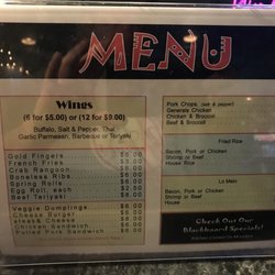 Say When Cafe - Menu on bar