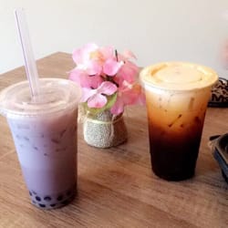 Bubbleful Tea - Taro & Thai Tea milk tea. ^__^