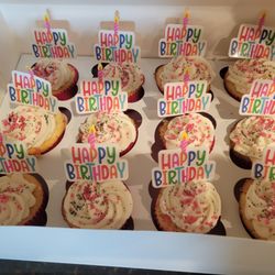 Blissful Delights - Raspberry lemon cupcakes with cream cheese frosting.