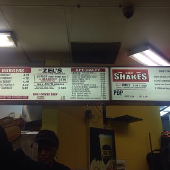 Zel's Roast Beef - Menu on display. - Fast Food Near Me - Hammond, Indiana