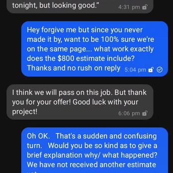 Optimal Building Service - things start going south... apparently asking for clarity on estimate was over the line? - Drywall Installation & Repair Near Me - San Diego, California Optimal Building Service - things start going south... apparently asking for clarity on estimate was over the line? - Drywall Installation & Repair Near Me - San Diego, California